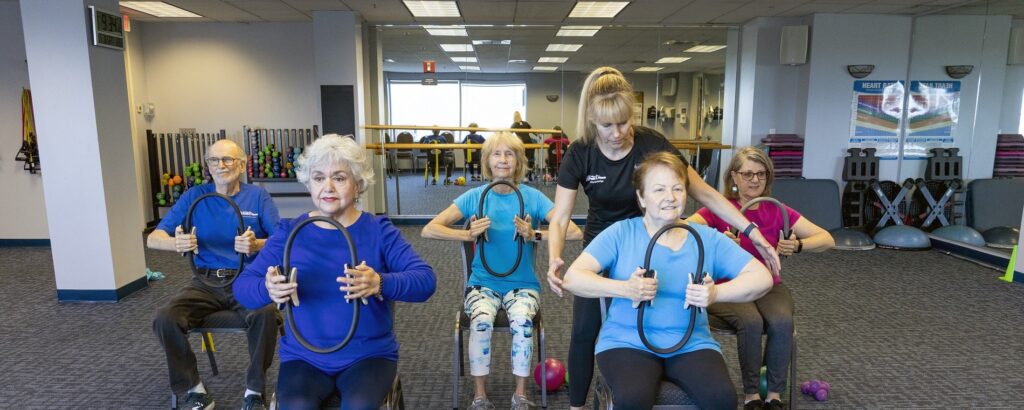 Older adult fitness group class