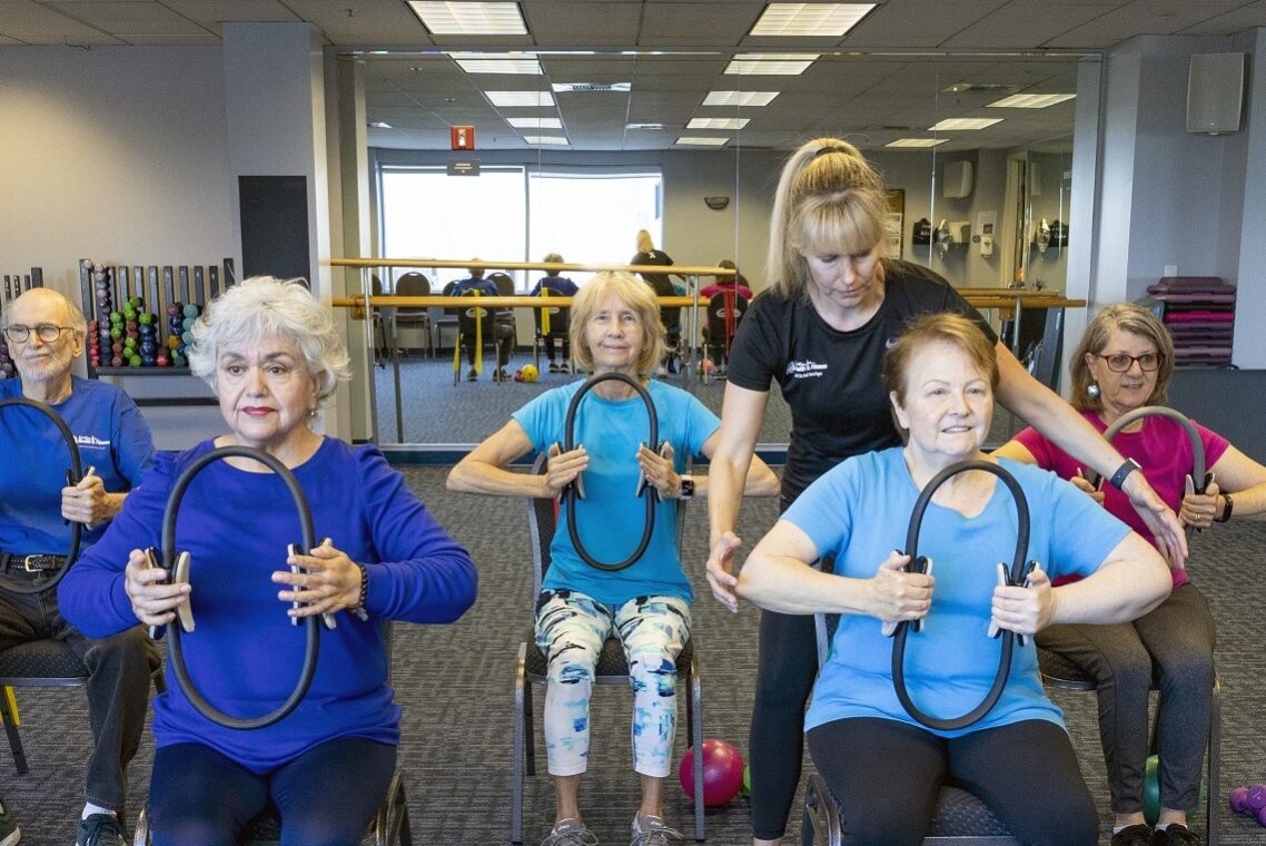 Older adult fitness group class