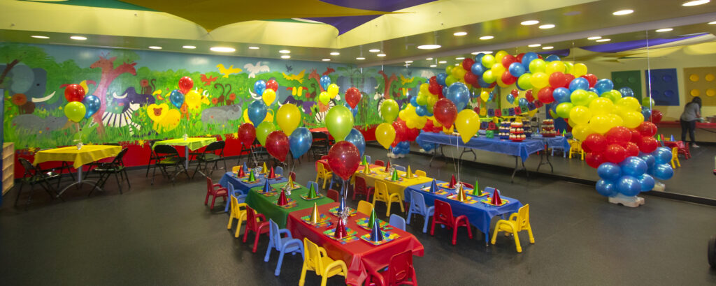 Room decorated for a Birthday Party