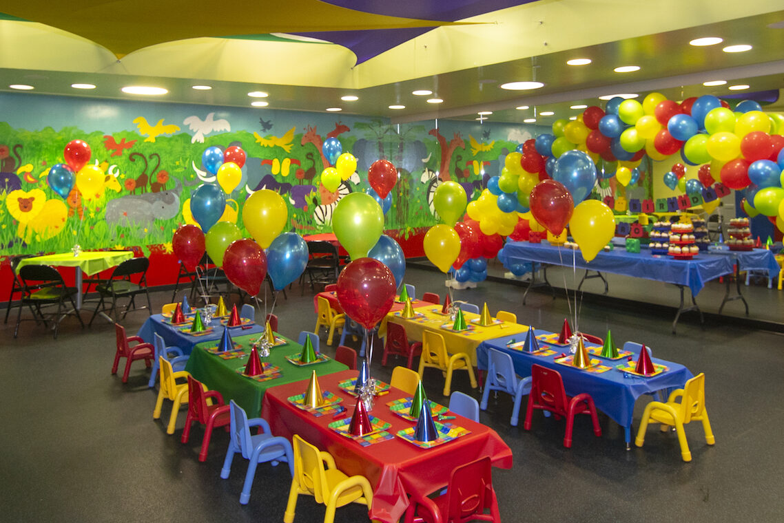 Room decorated for a Birthday Party