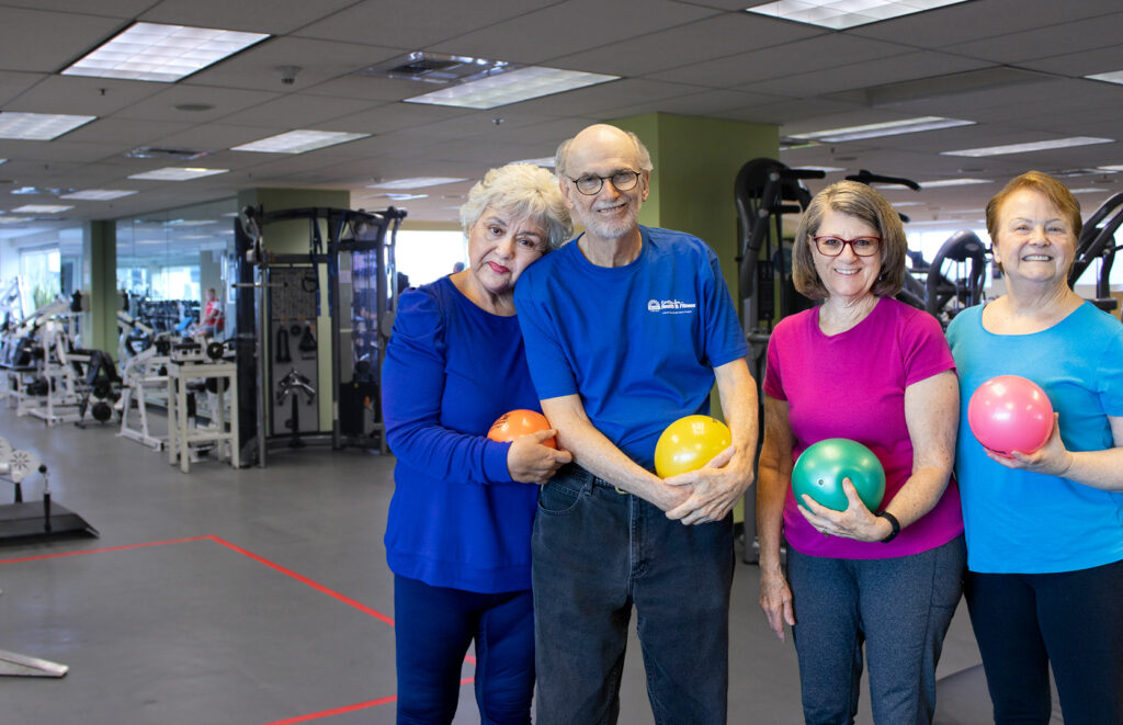 homepage image of elderly gym members at the Center for Health & Fitness