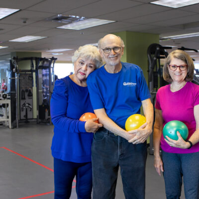 homepage image of elderly gym members at the Center for Health & Fitness