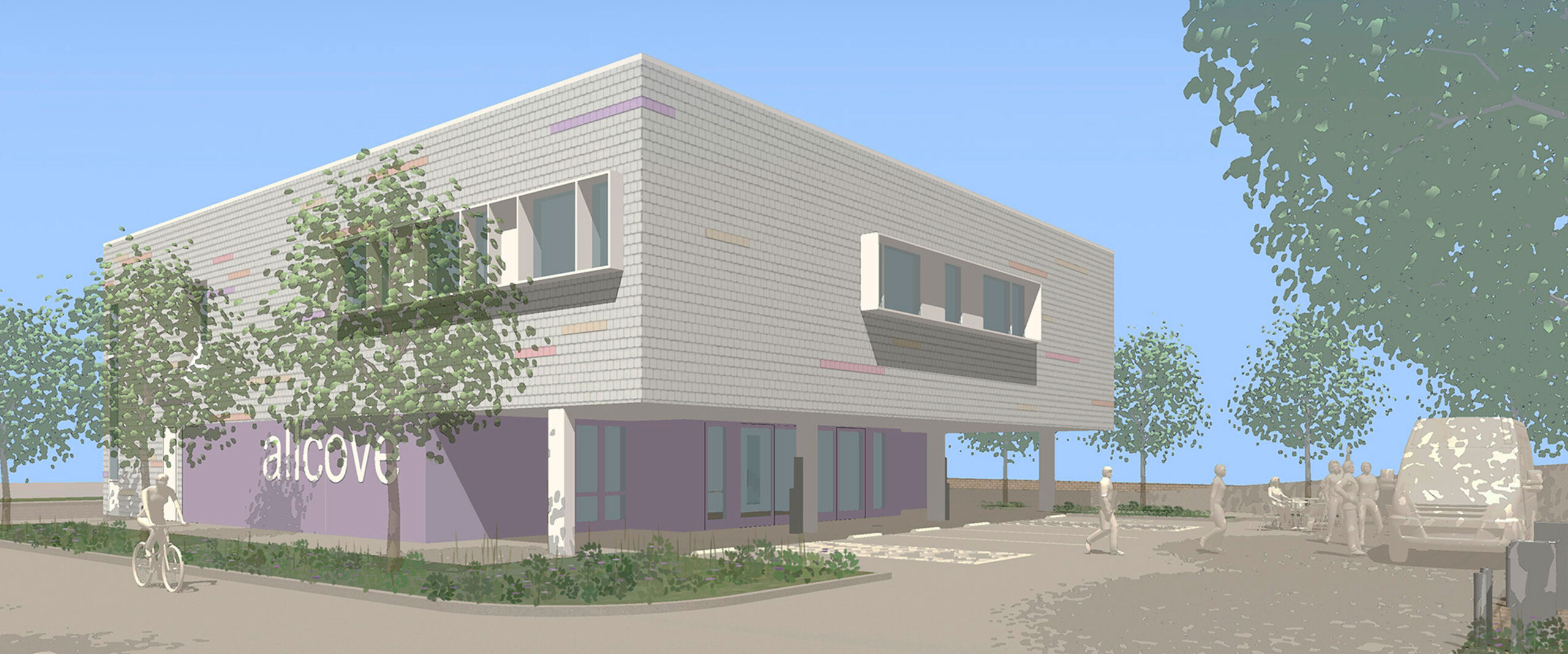 rendering of future allcove beach cities building