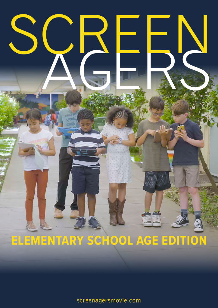 Movie Poster of children walking and using their cell phones.