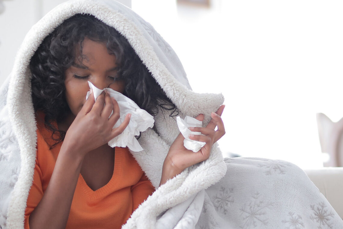 image of girl with the flu